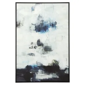 Black And Blue Framed Abstract Art