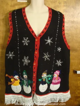 Cute Darling Snowmen Christmas Sweater Vest