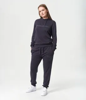 Dark grey bamboo hoodie track suit with logo