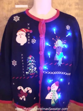 Funny Strange Reindeer Cute Christmas Sweater with Lights