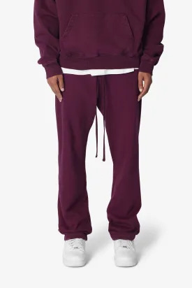 Heavy Relaxed Every Day Sweatpants - Burgundy