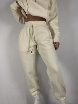 Ivory White Thick Oversized Sweatpants