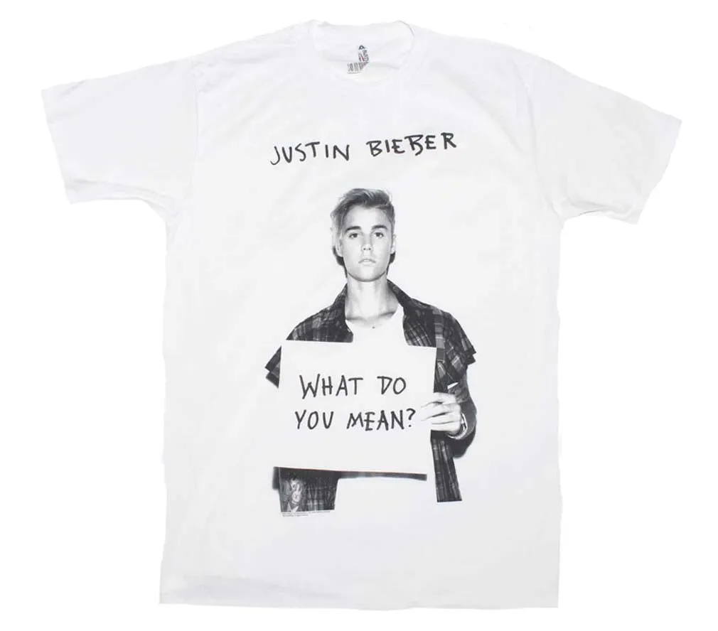 Justin Bieber What Do U Mean Mens T Shirt White