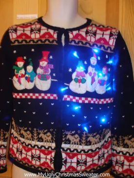 Light Up Christmas Sweater Geometric Mess