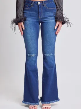 YMI Fray High-Rise Flared Jeans